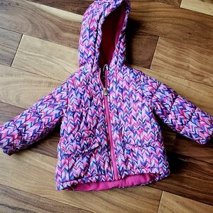 OshKosh B'gosh Pink Chevron Puffer Jacket